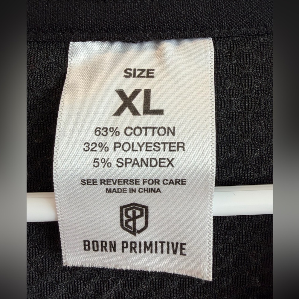Born Primitive Waffle Knit Hoodie XL Gray Athletic Training Pullover - Picture 6 of 9